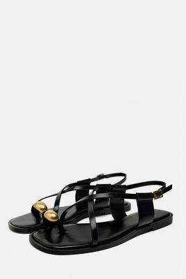 Strappy Flat Slider Sandals from Zara