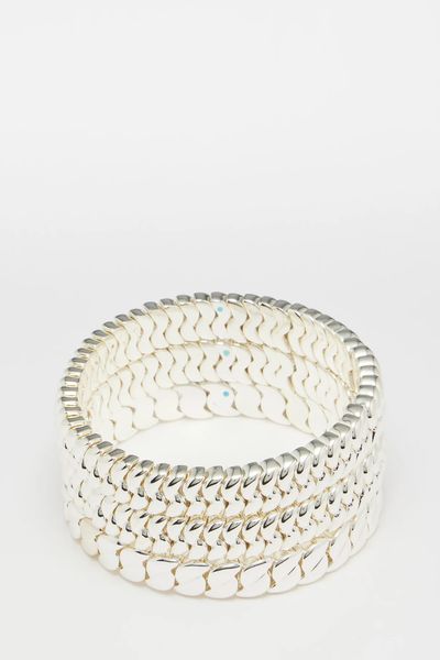 Set Of three Super Silver Beaded Bracelets from Roxanne Assoulin