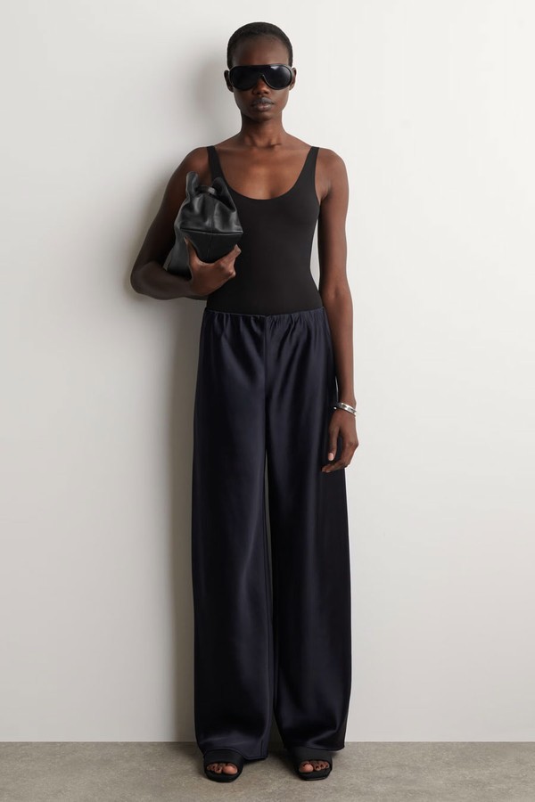 Satin Wide-Leg Trousers