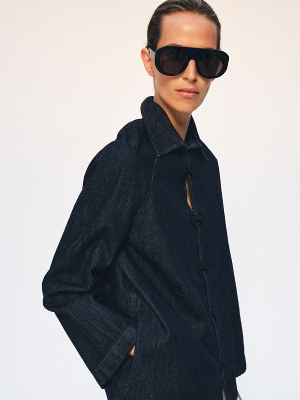 Denim Jacket With Fireman Clasps