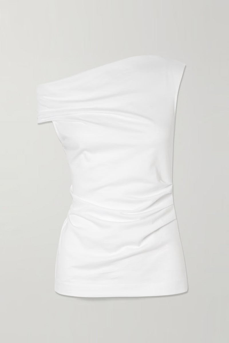 Henray Off-The-Shoulder Draped Cotton-Jersey Top from Dries Van Noten