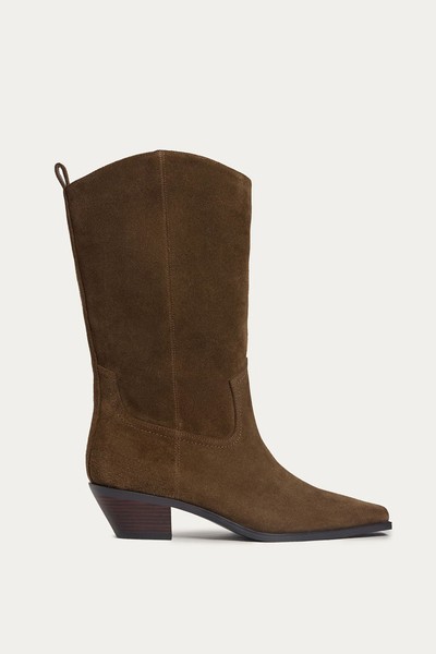 High Suede Western Boots from 12 Storeez