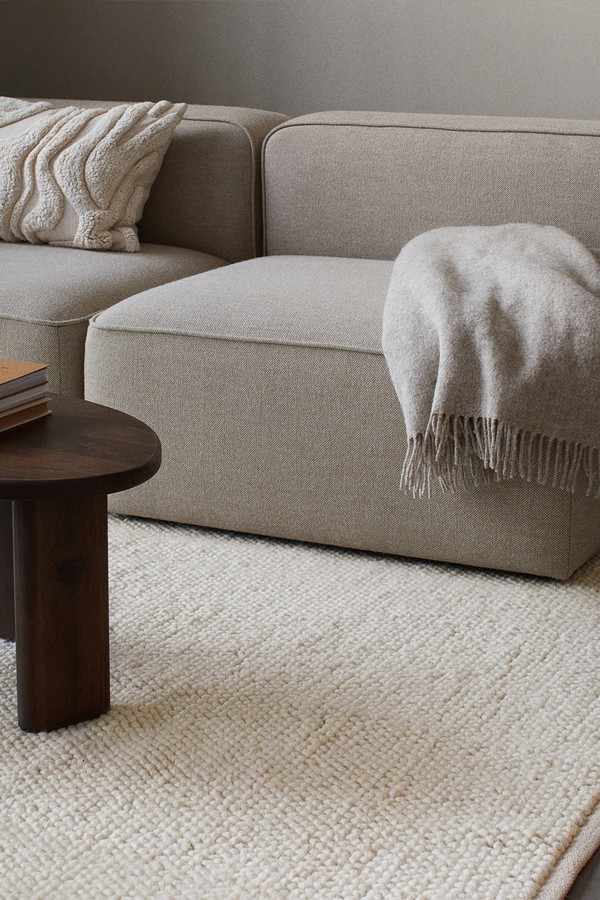 Large Textured Weave Wool-Blend Rug