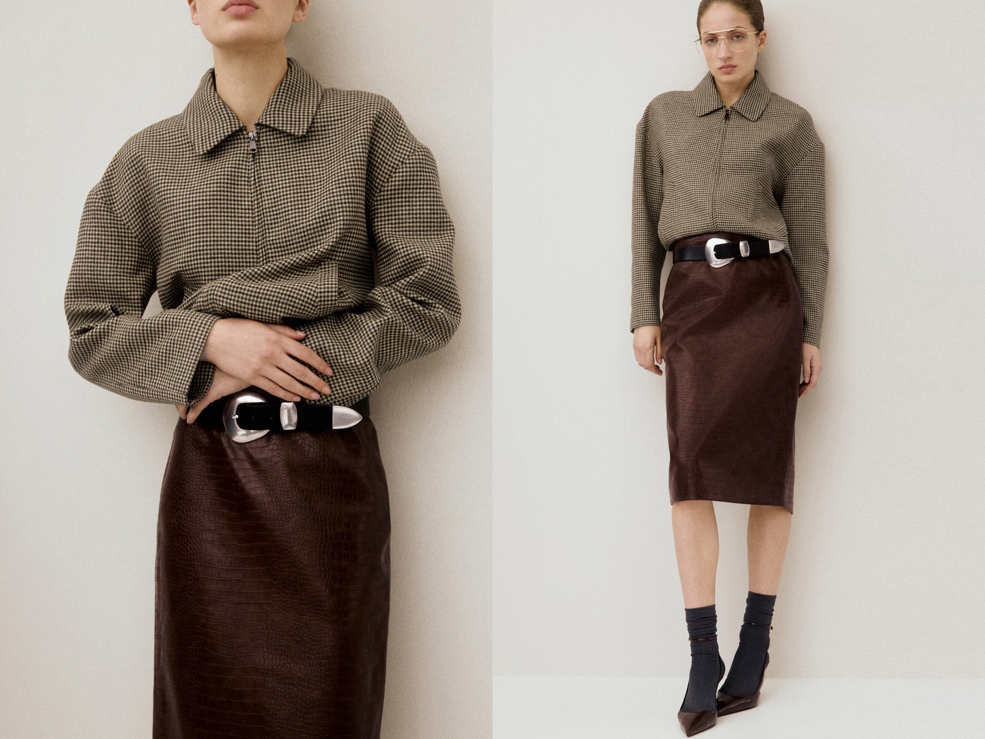 Houndstooth Jacket With Lapels