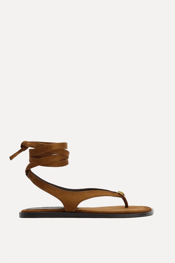 Lace-Up Flat Sandals from Zara