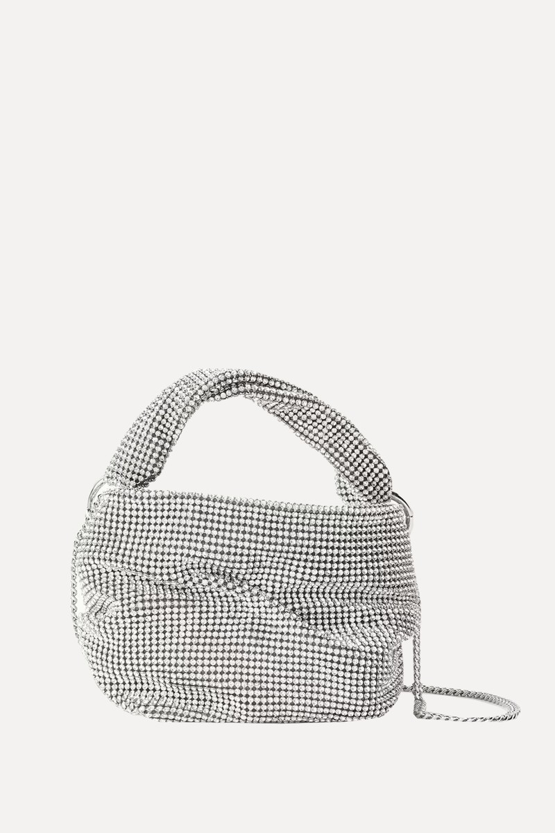 Bonny Leather-Trimmed Crystal-Embellished Mesh Shoulder Bag  from Jimmy Choo 