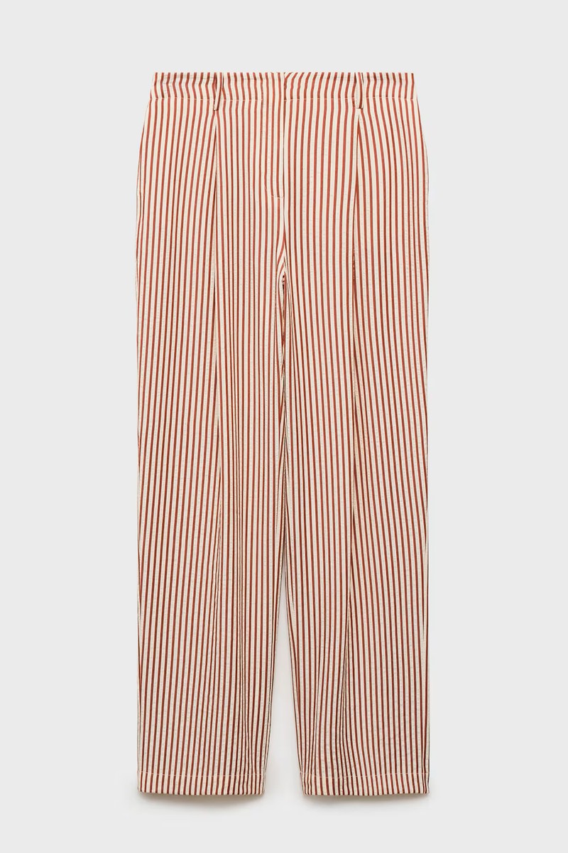 Pleated Striped Trousers