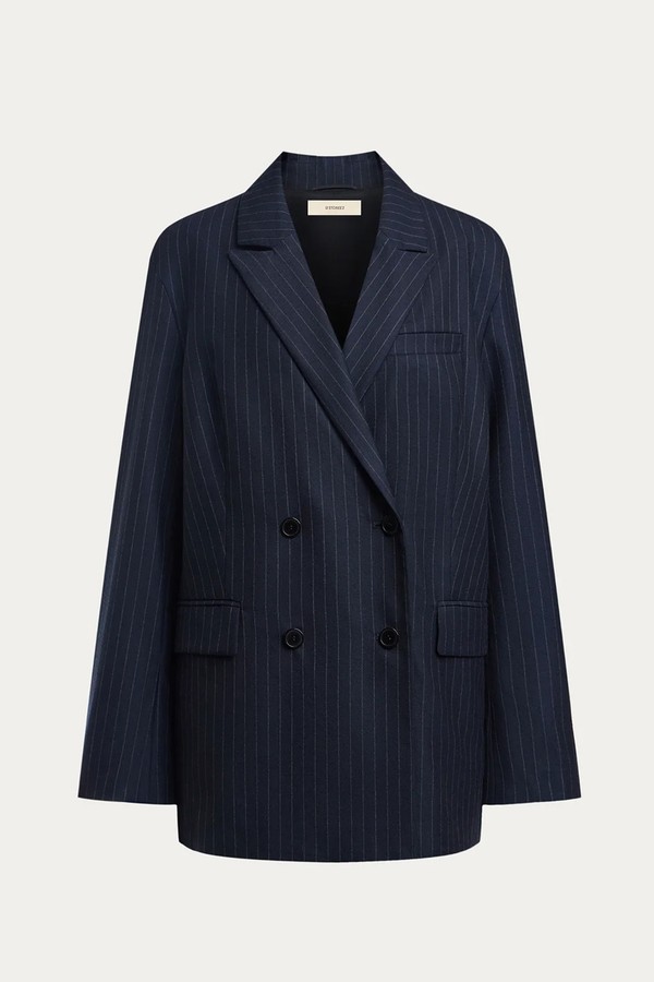 Pinstriped Wool Blazer from 12 Storeez