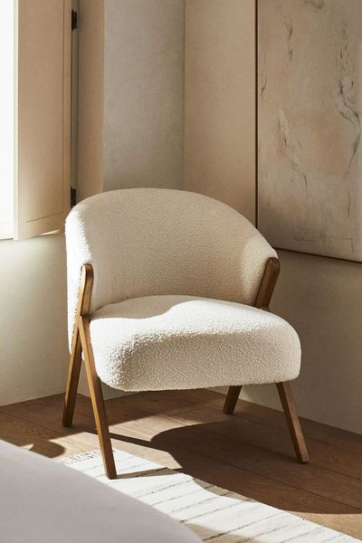 Upholstered Bouclé  Armchair, AED 1,999
