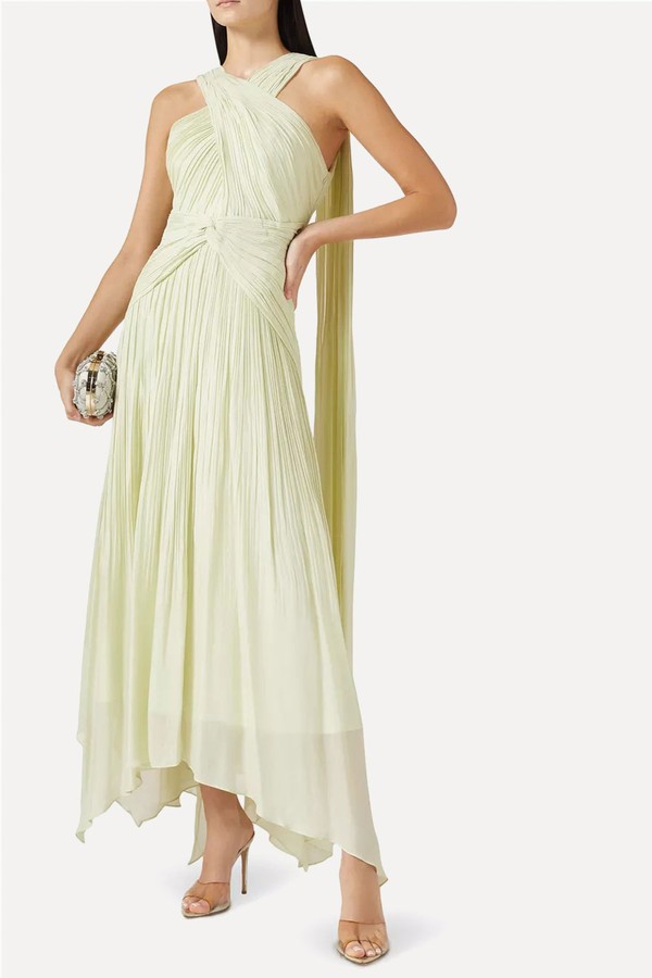 Halterneck Pleated Maxi Dress from Maisonel