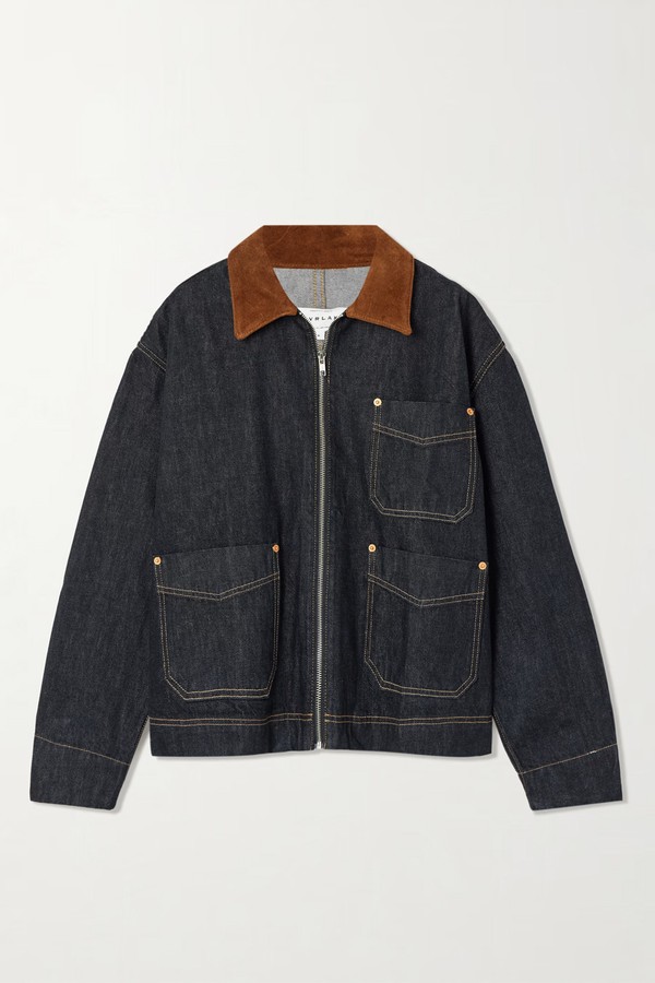 Casey Suede-Trimmed Denim Jacket from SLVRLAKE