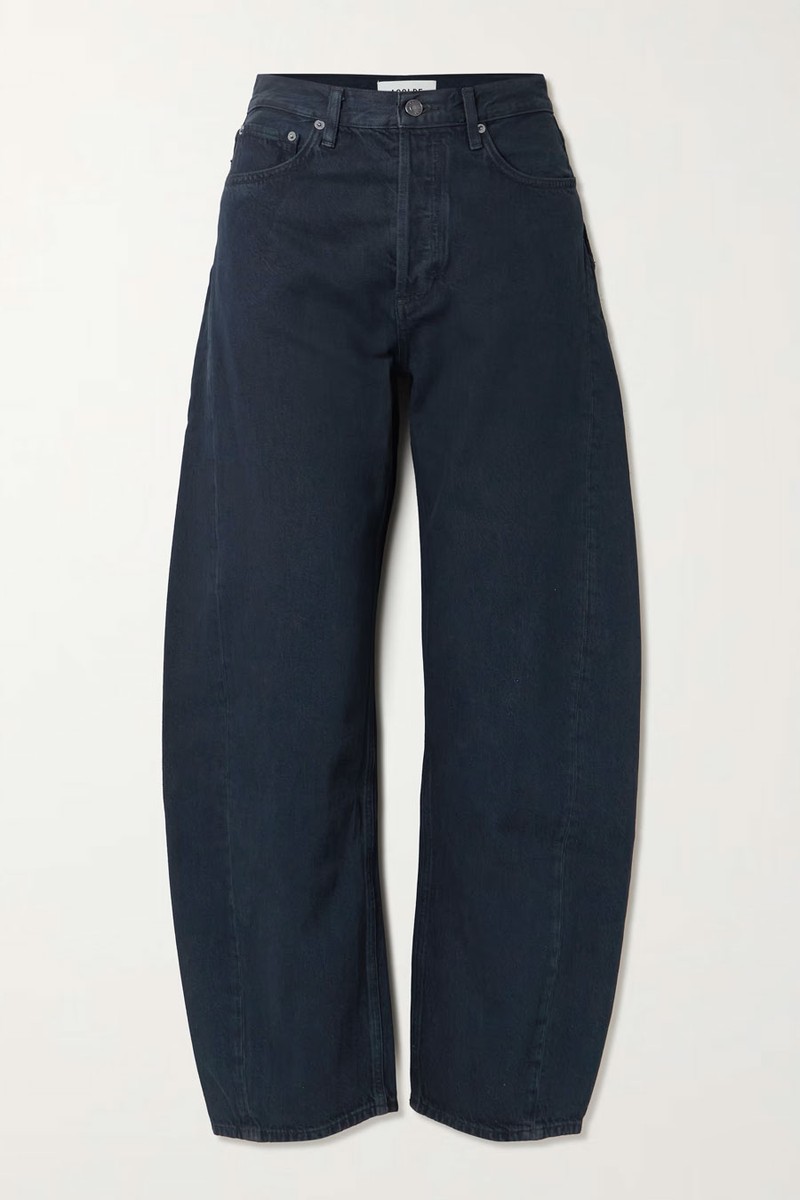 Luna Pieced High-Waist Tapered Jeans from Agolde