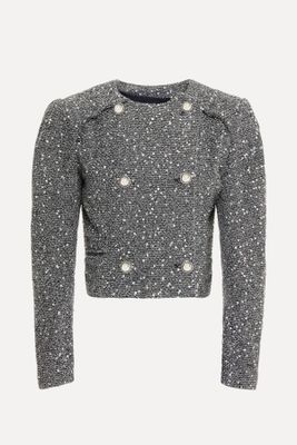 Sorla Cropped Double-Breasted Sequined Bouclé-Tweed Jacket from IRO