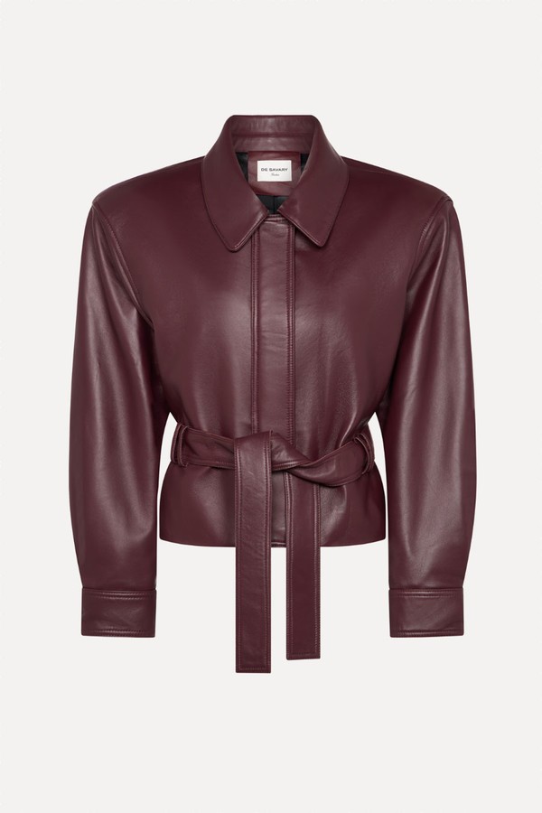 Leather Belted Jacket from De Savary