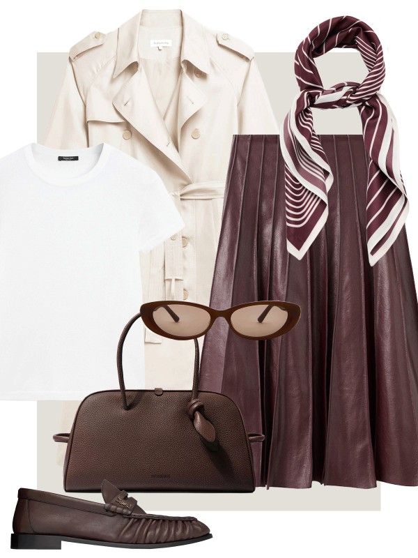 3 Ways With A Burgundy Leather Skirt