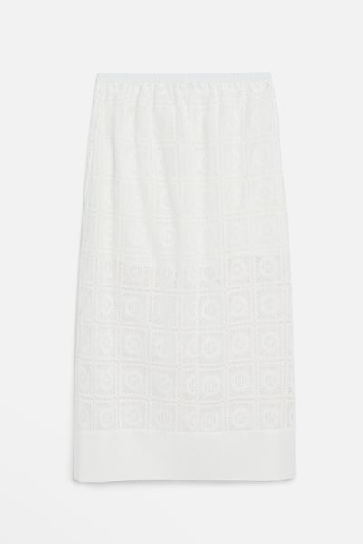 Long Embroidered Crochet Co-Ord Skirt