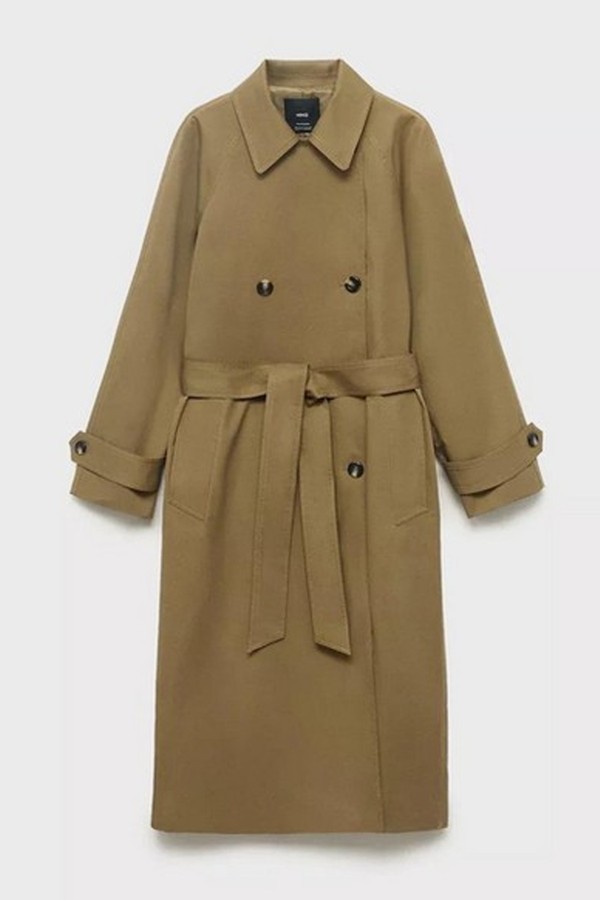 Long Double-Breasted Trench Coat from Mango