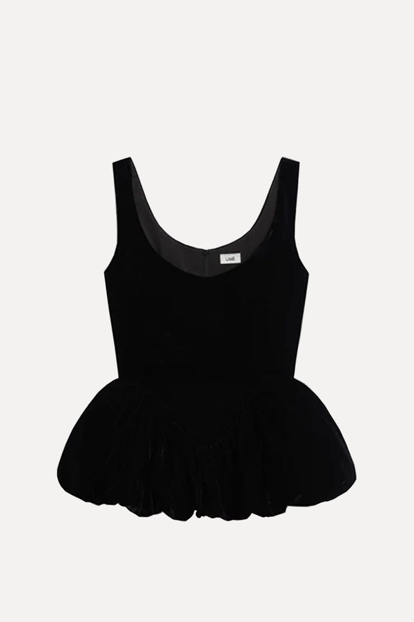 Velvet Top With Peplum