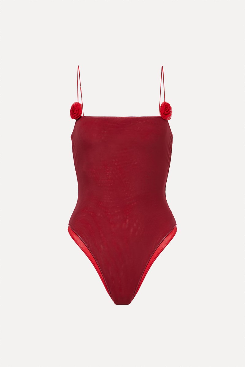 Floral-Appliqué Swimsuit from Oséree