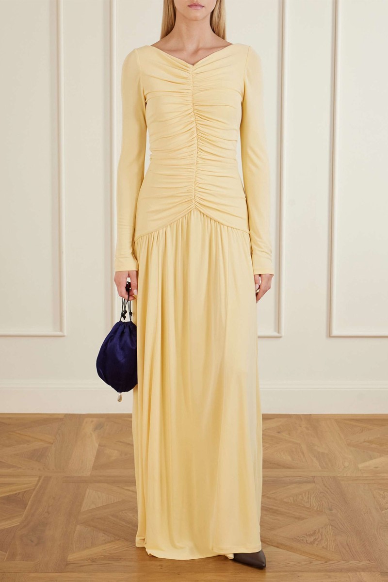 Ruched Jersey Maxi Dress from LA LIGNE