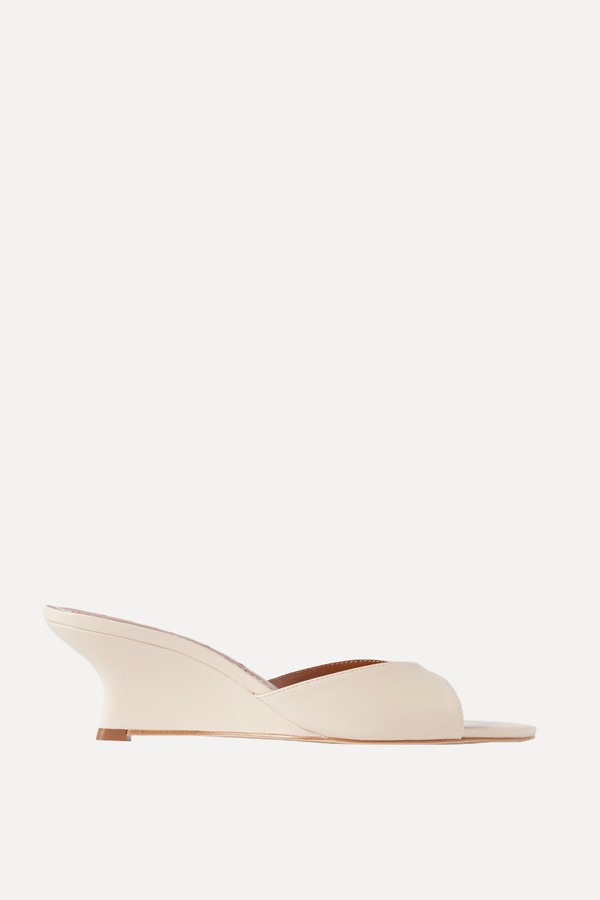 Brigitte Leather Wedge Mules from Staud
