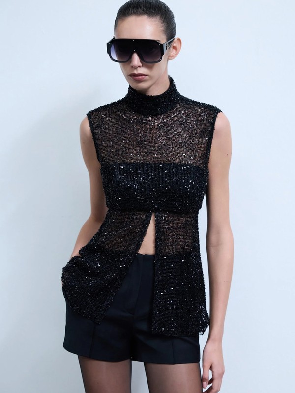 Noelle Sequin Blouse