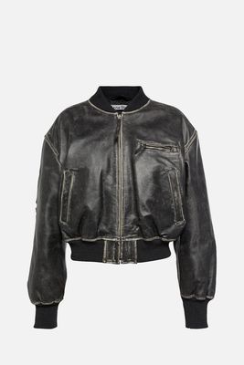 Cropped Leather Bomber Jacket from Acne Studios