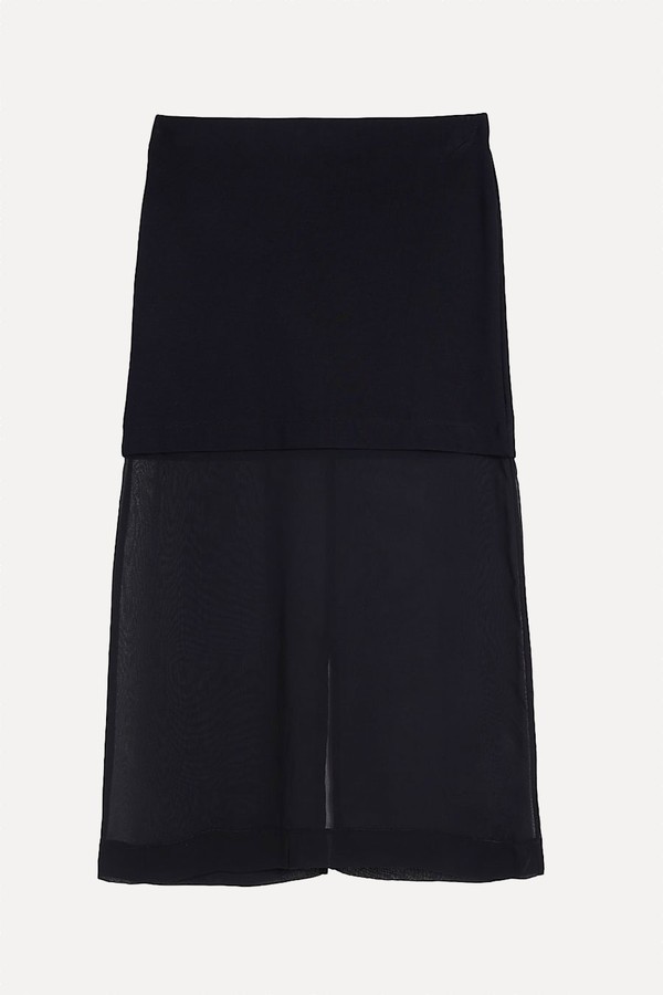 Sheer Hybrid Midi Skirt from River Island