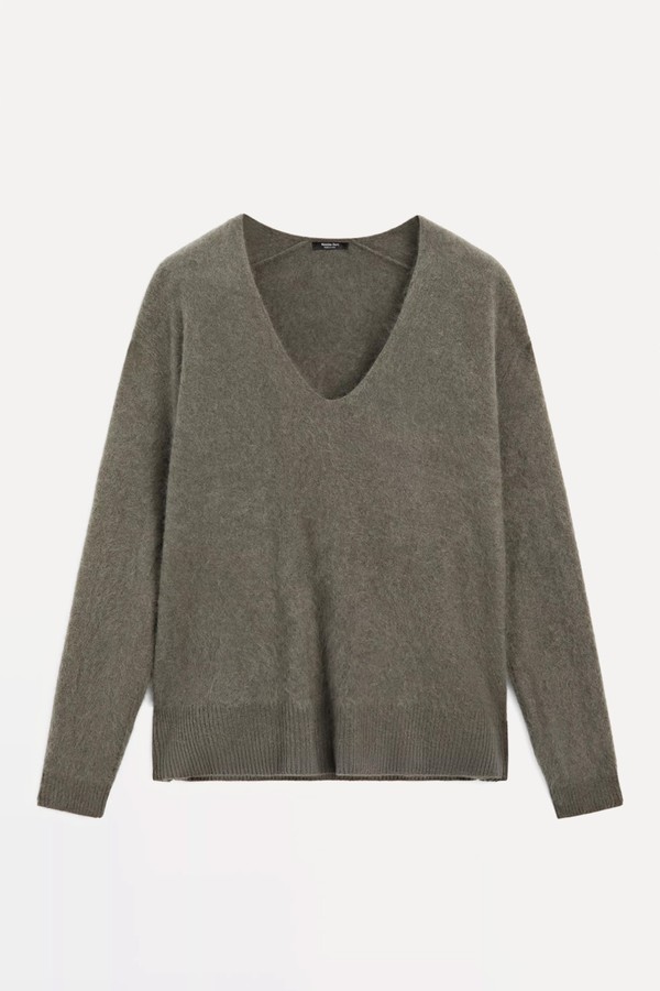 Wool & Cashmere V-Neck Knit Sweater