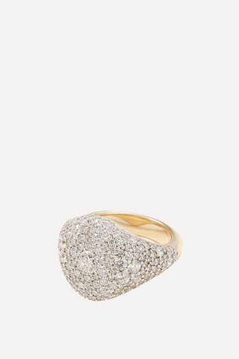 Signature 14-Karat Gold Diamond Signet Ring from Lucy Delius