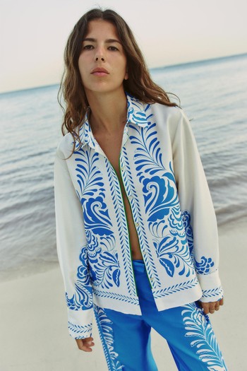 Printed Satin Shirt, AED 199 | Zara