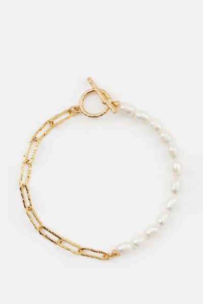 Hammered Pearl Chain Bracelet from Next