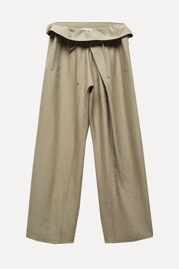 Wideleg Trousers With Turn-Up Waist from Mango