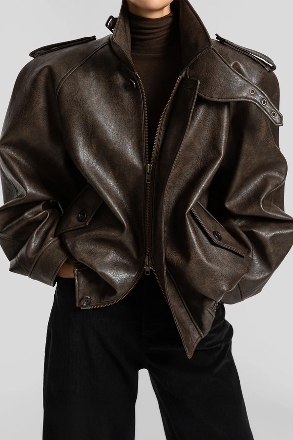 Nyland Faux Leather Padded Jacket