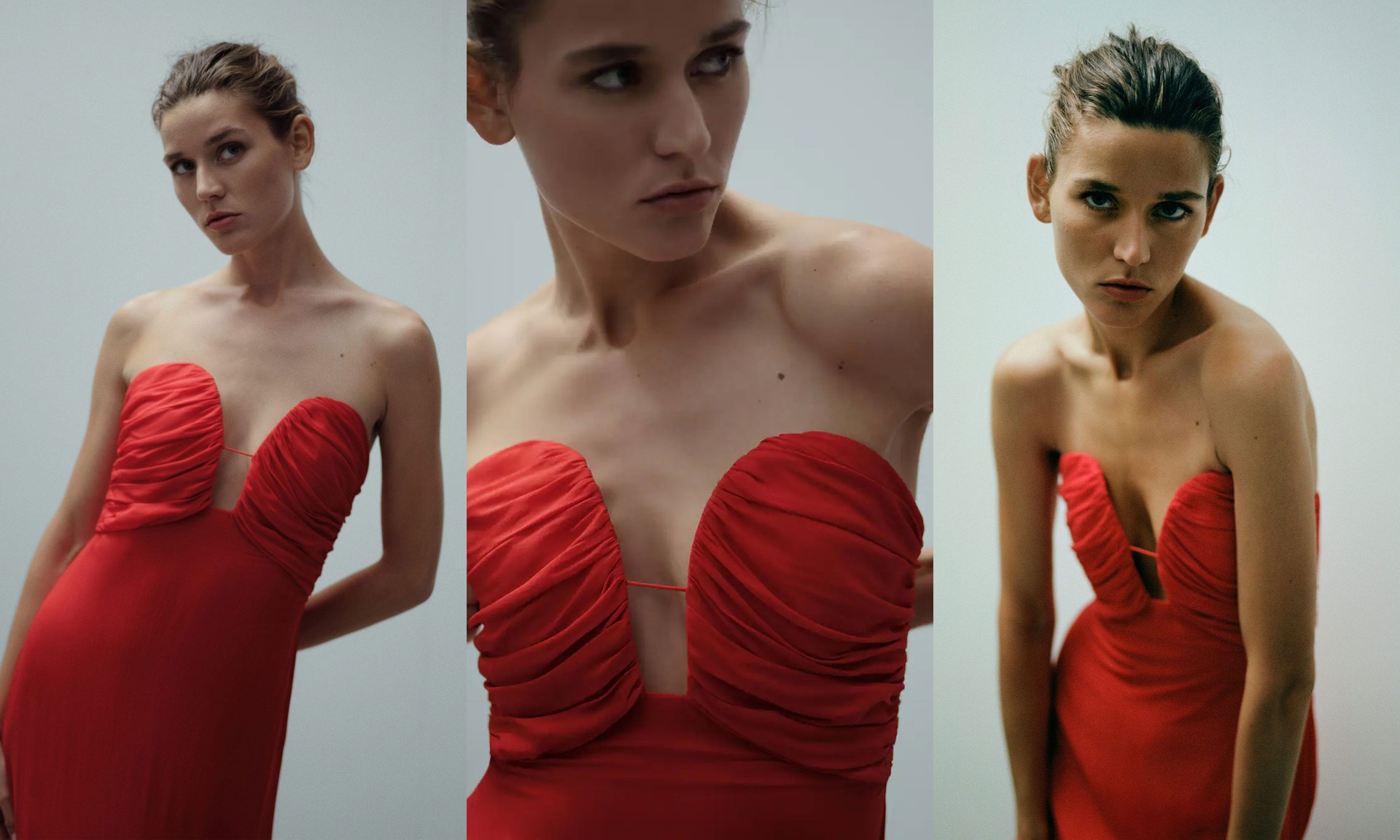 Strapless Dress With Sweetheart Neckline, AED 1,900 | Mango