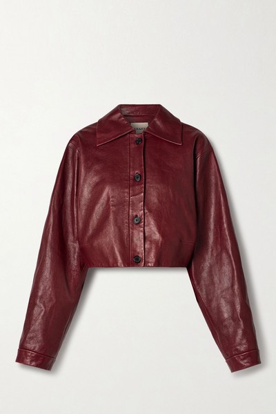 Sue Cropped Leather Jacket from Khaite