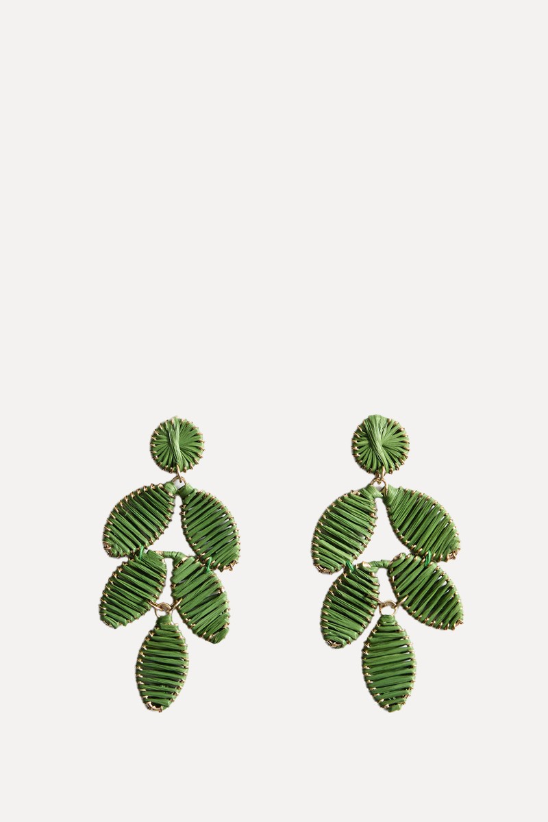 Long Floral-Design Earrings from Mango