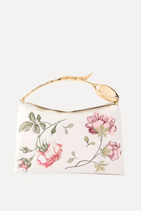 Bloom Embroidered Leather Clutch Bag from ERDEM