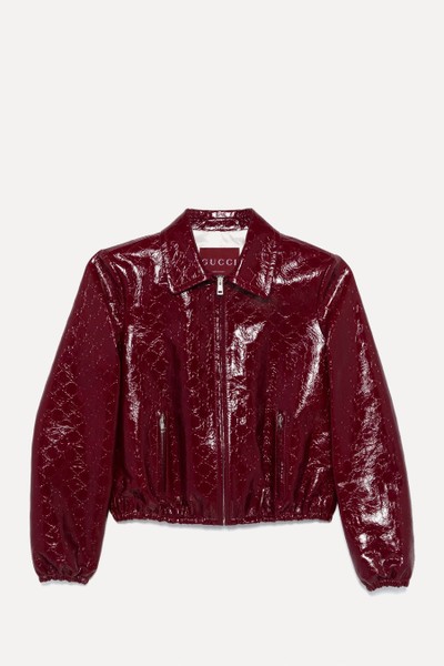 Debossed Patent-Leather Jacket from Gucci