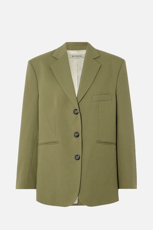 Oversized Grain De Poudre Wool Blazer from RÓHE