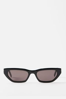 Narrow Cat-Eye Acetate Sunglasses from Saint Laurent