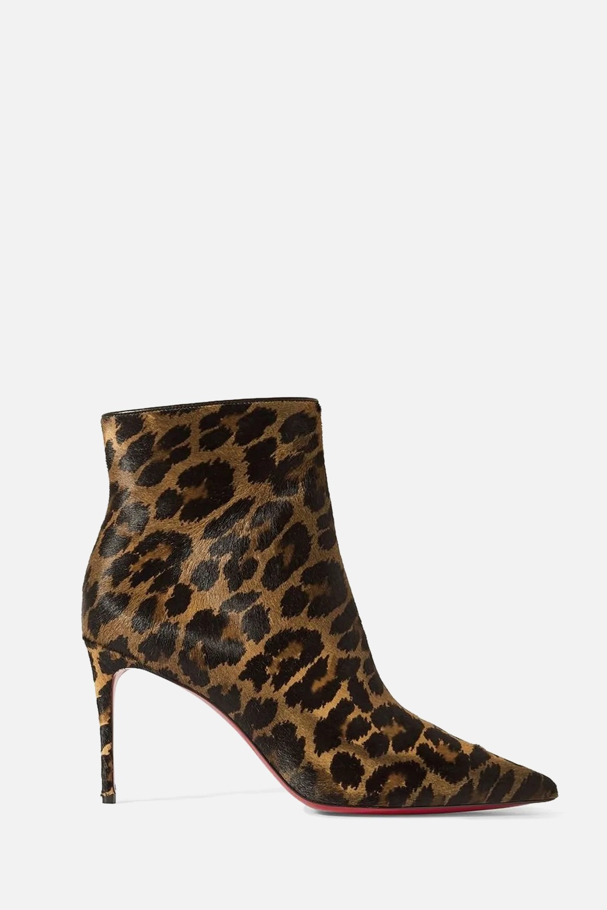 85 Leopard-Print Calf Hair Ankle Boots from Christian Louboutin