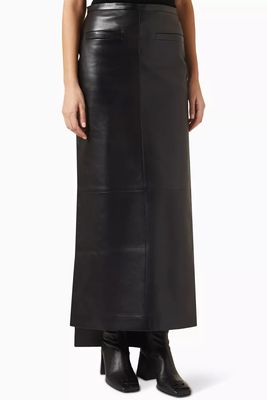 Vintage Leather Maxi Skirt from Courreges