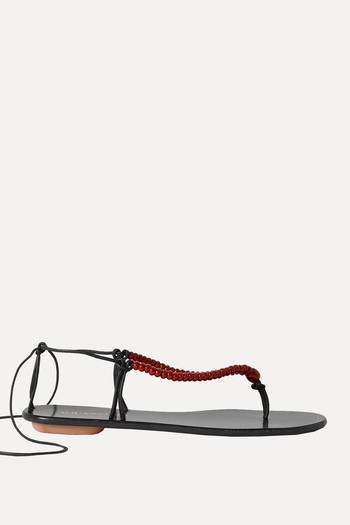 Amalfi Embellished Leather Sandals from Aquazzura