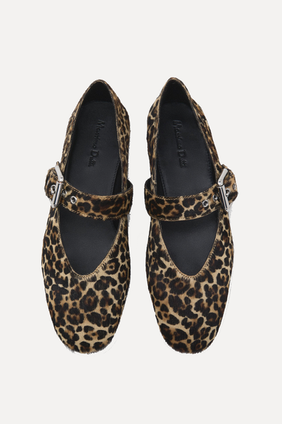 Animal Print Ballet Flats With Buckle from Massimo Dutti