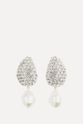 Rhinestone-Embellished Pendant Earrings  from H&M