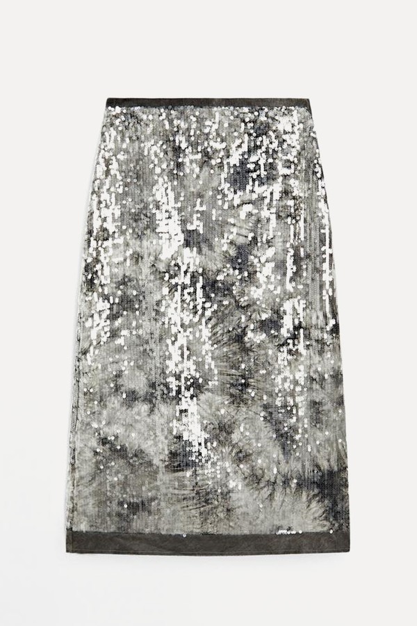 Midi Skirt With Sequins