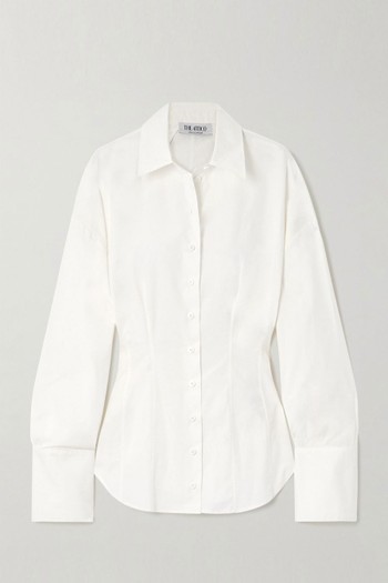 Pleated Cotton-Poplin Shirt from The Attico