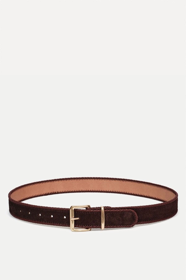 Faded Suede Buckle Belt from Source Unknown