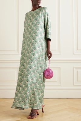 Muumuu Printed Silk-Twill Maxi Dress, AED 4,300 | La DoubleJ